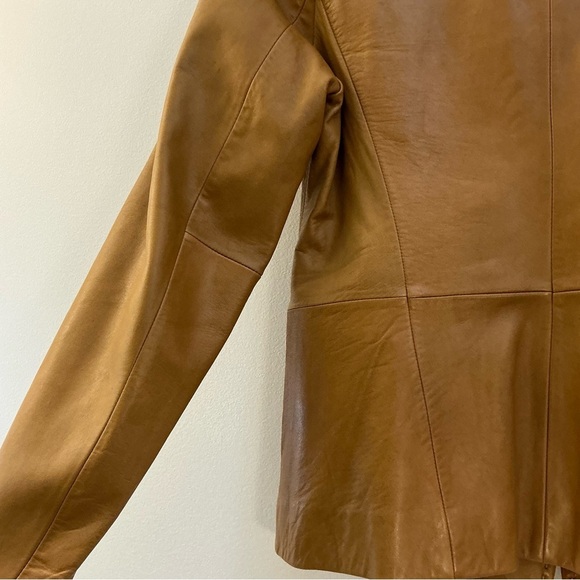 BANANA REPUBLIC Genuine Leather Blazer Jacket – Caramel Tan – Size 2 (Women’s) - Picture 6 of 10